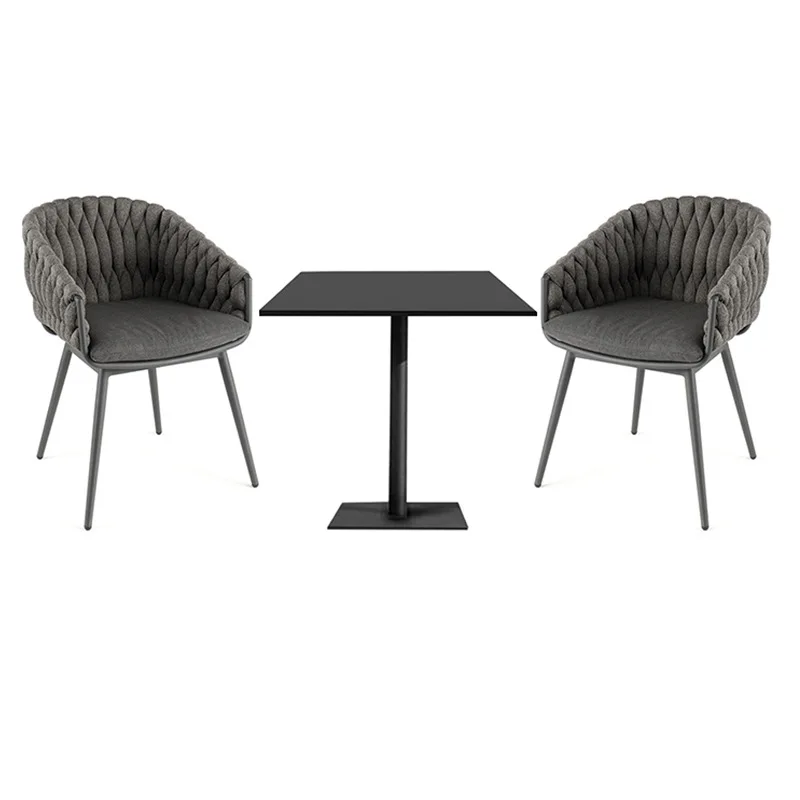 

Outdoor table and chair combination Open-air restaurant Garden dining table Leisure rattan chair table Waterproof