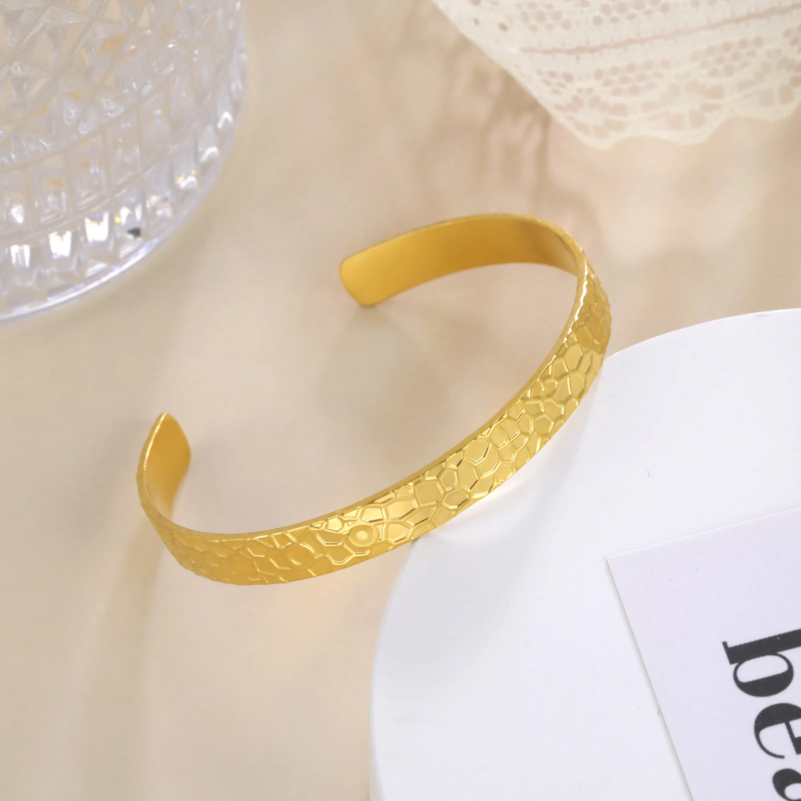 Picture 3: Skyrim Minimalist Irregular Geometric Cuff Bracelet Stainless Steel Adjustable Open Bangle Fashion Jewelry Gift for Women Lover