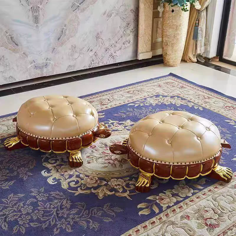 Turtle stool living room sofa footstool luxury shoe changing stool soft and durable hotel villa children's stool