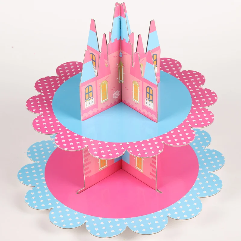 Dessert table Candy afternoon tea heart tray Paper multi-layer castle cake stand Dessert table display stand