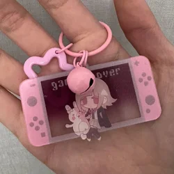 Danganronpa Anime Keychain Women Nanami ChiaKi Acrylic Key Chain Man Kawaii Pink Pendant Key Ring Bag Pendant Cute Friend Gift