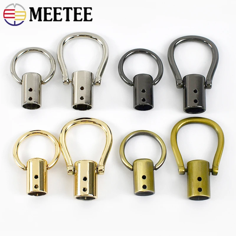 4/10Pcs 12mm Metal Handbag Stopper O Ring Buckle Cap Cord Lock Strap Clip Bag Tassel Hanger Chain Connector End Hook Accessories
