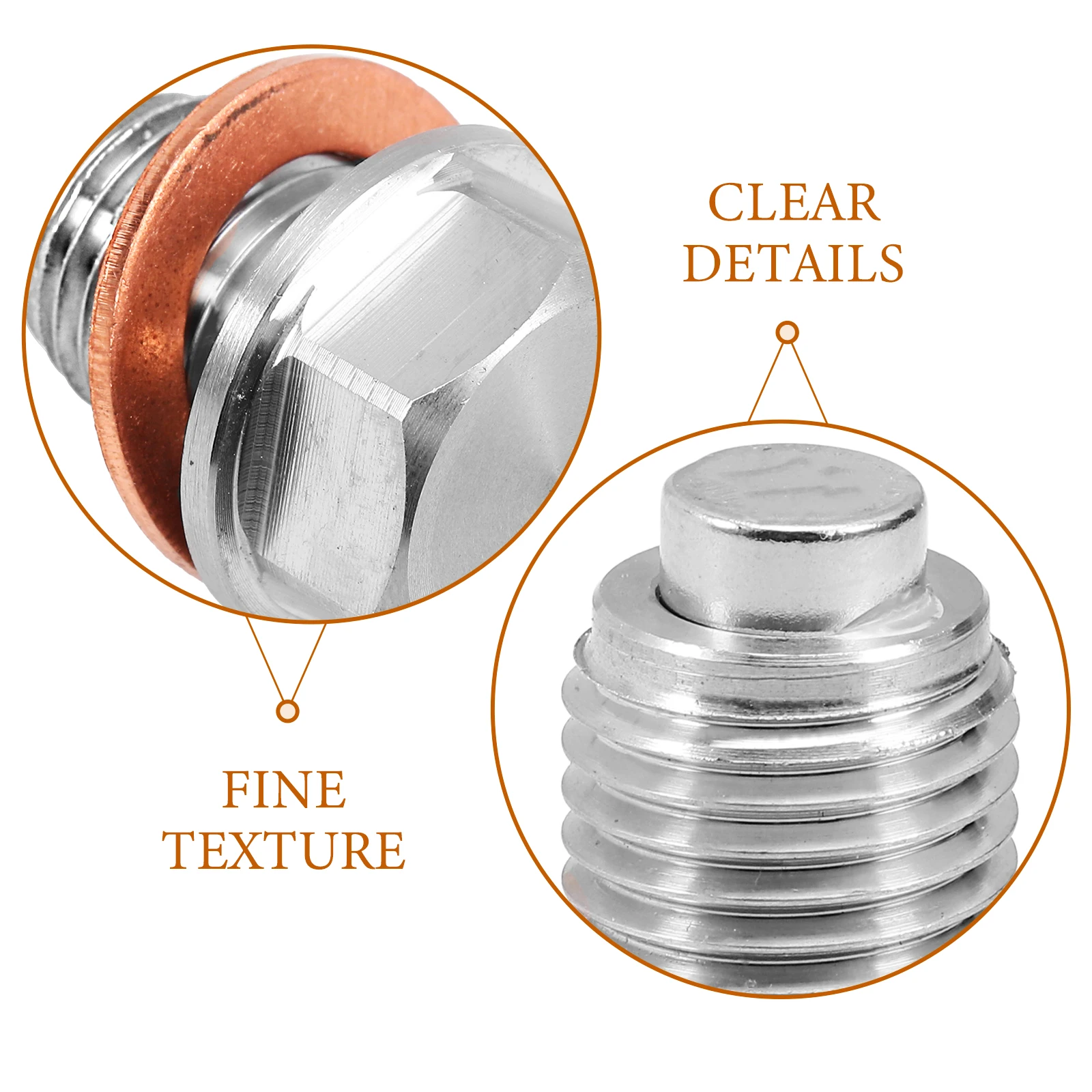 

Magnetic Engine For Car Durable Stainless Steel M12X1.5 Oil Pan Drain Plug Transmission Drain Nut Bolt Leak Proof Car Part