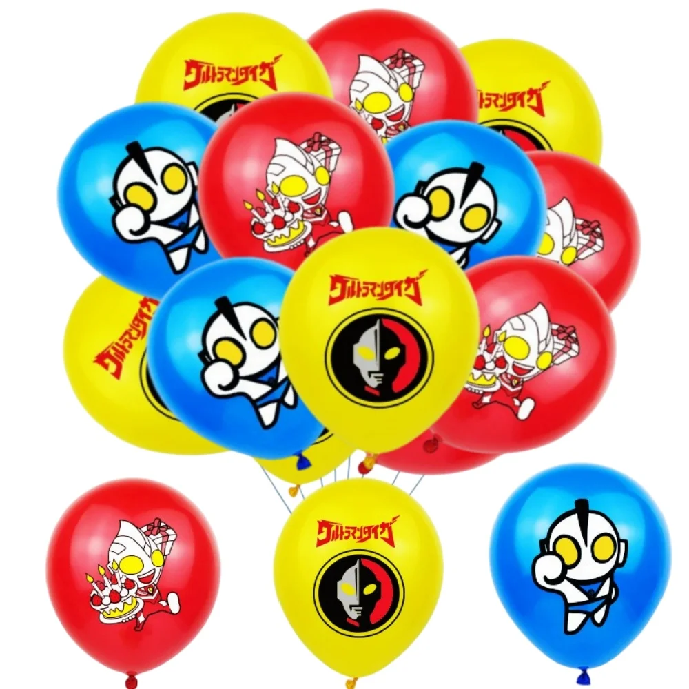 الترامان الكرتون 12 بوصة أحمر أصفر أزرق اللاتكس بالون اكسسوارات الحفلات الصبي عيد ميلاد الديكور DIY بها بنفسك لعبة هدية حفلة احتفالية #1