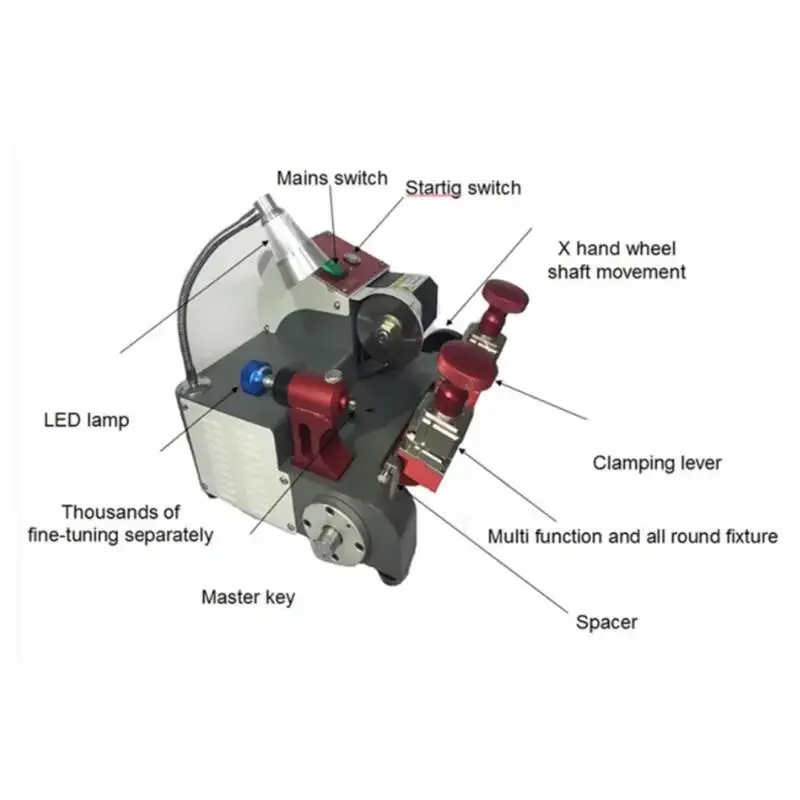 P1 Vertical Horizontal Milling Key Machine Single Head Flat Tooth Key Machine Universal Key Duplicator Suitable for Any Pin Lock