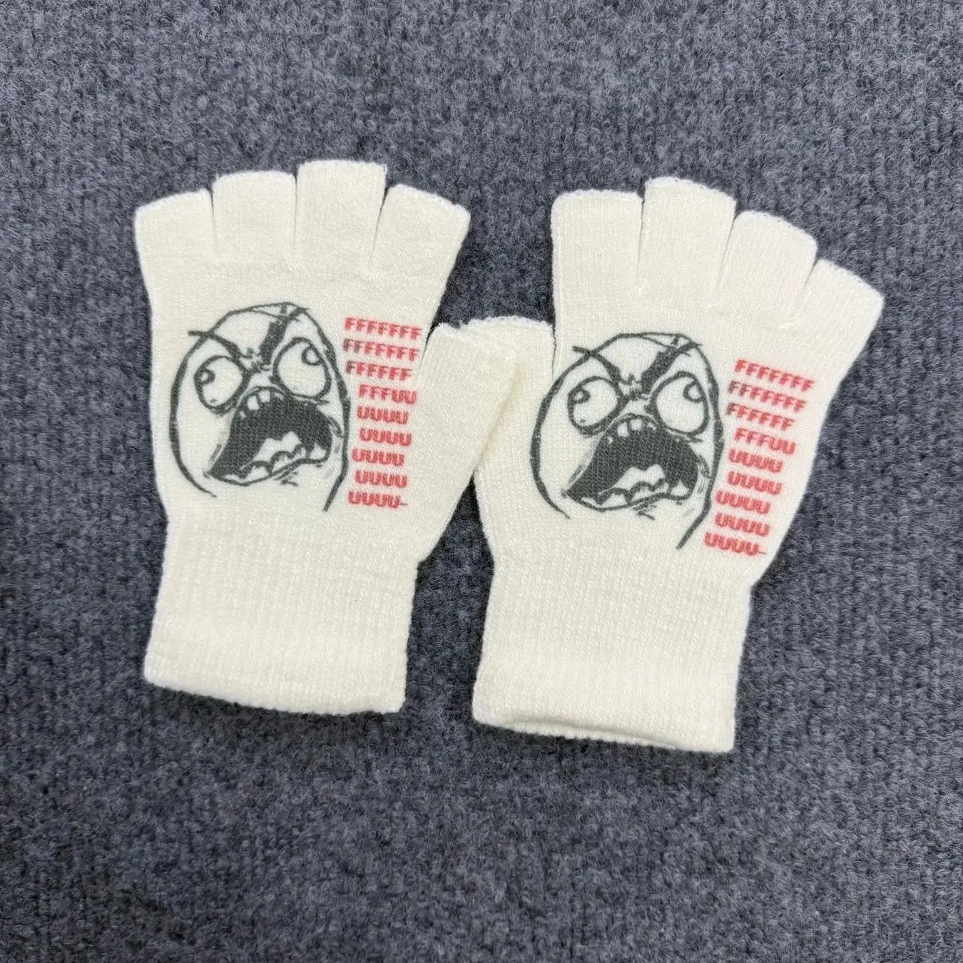 Y2K Gestrickte fingerlose Handschuhe für Damen, Halloween-Party, bequeme modische Handgelenkwärmer-Accessoires