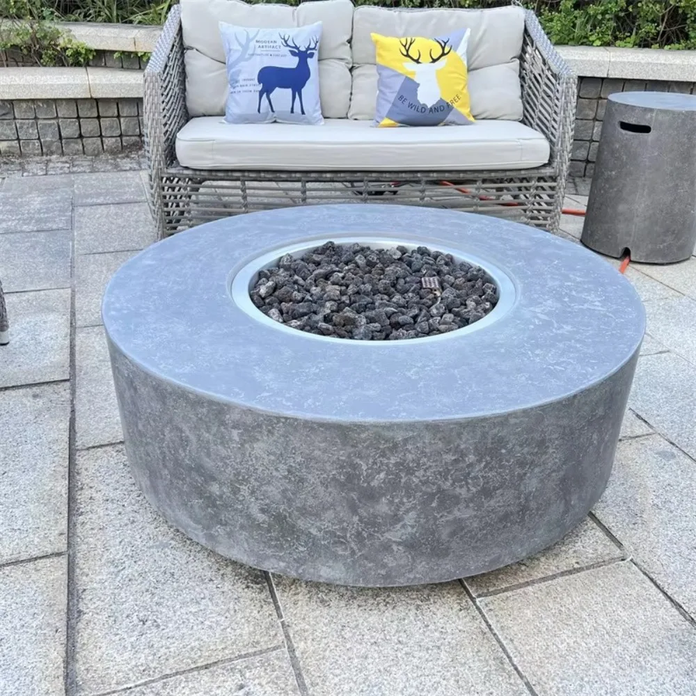 โต๊ะเตาไฟกลางแจ้งทรงกลมแบบโมเดิร์น ไร้ควัน สำหรับลานบ้านและตั้งแคมป์