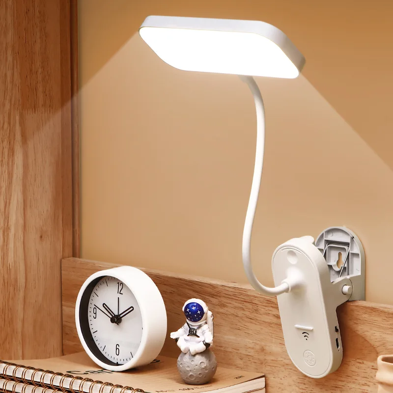 Portable Clip-on LED Reading Lamp USB Charging Eye-Care Desk Light Flexible Clip for Dorm Study Office Bedroom Use