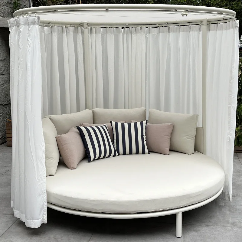 Round bed, couple cross-border gauze tent courtyard balcony garden sofa