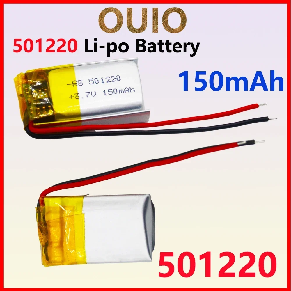 501220 3.7V 150mAh Polymer Lithium Rechargeable Battery for watch, Bluetooth headset, beauty instrument 051220