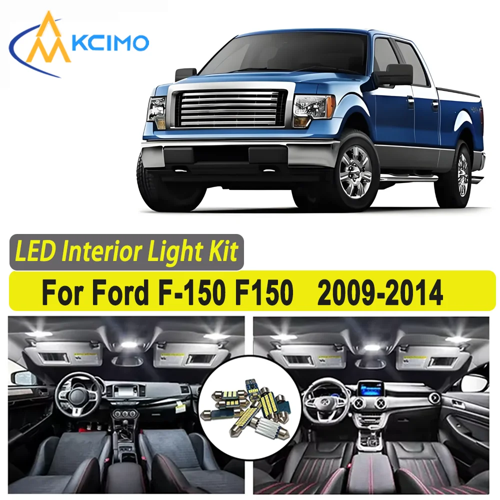 

Kcimo LED For Ford F-150 F150 2009 2010 2011 2012 2013 2014 Premium Bright LED Interior Dome Map Trunk Light Kit Car Led Lamps