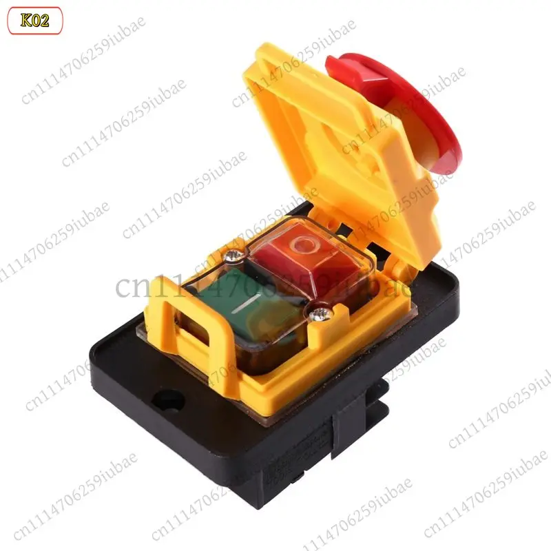 BK KJD22 250V 6-Pin Push Button Switch Waterproof Electromagnetic Safety Switch For Power Tools Lathe Machines