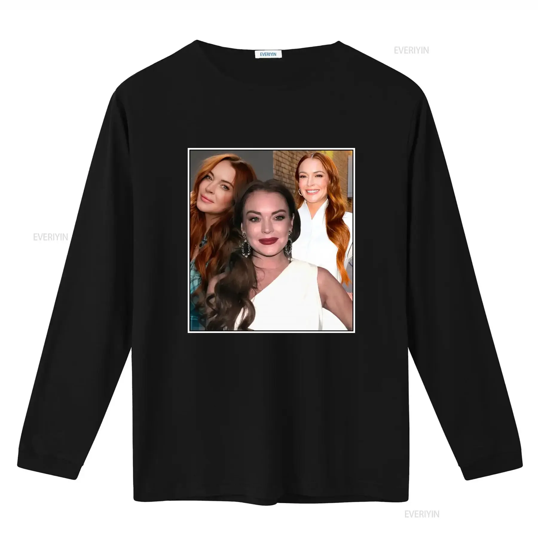 LINDSAY LOHAN T Shirt Vintage Print for Fashion Forward Style vintage Washed Stretched Comfortable Casual homme Unisex Slightly
