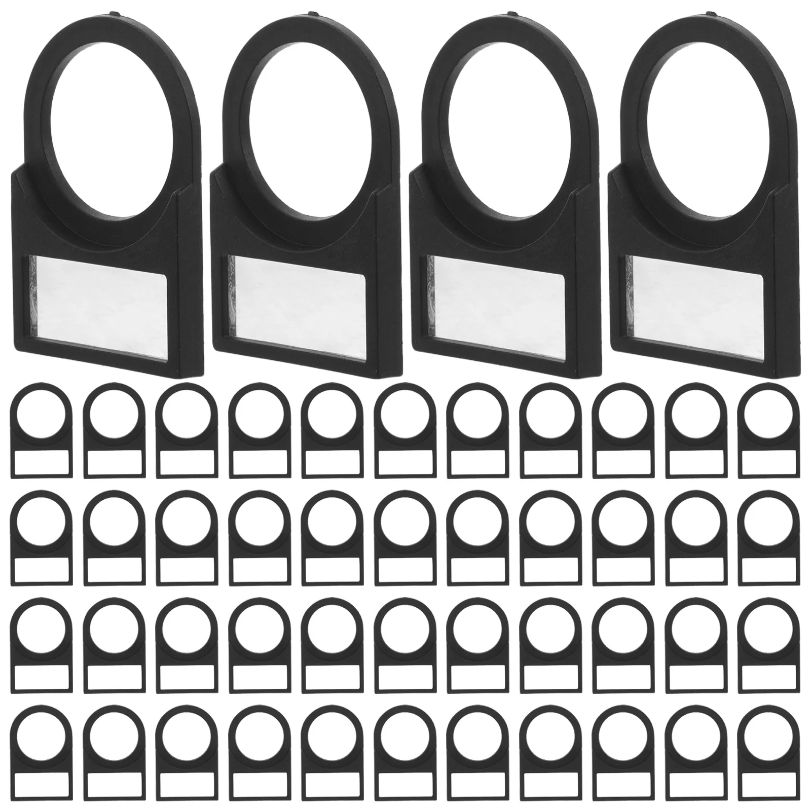 

100pcs Electrical Identification Accessories Black Plastic Push Button Notice Sign Box For Switch Label Board Signal Light