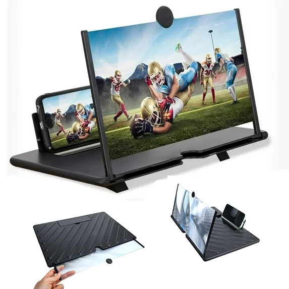 Foldable Mobile Phone Screen Magnifier, 3D HD Enlarger Screen Projector, Portable Phone Amplifier for Video Movie Watching