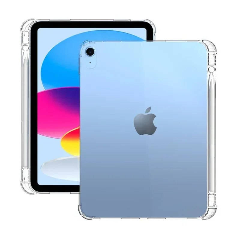 Clear Crystal Pen Holder Shockproof Air-bag Case for IPad Air Pro 13 11 2024 12.9 10 8 7 6 Air Mini 5 4 3 2 1 Soft Silicon Cover