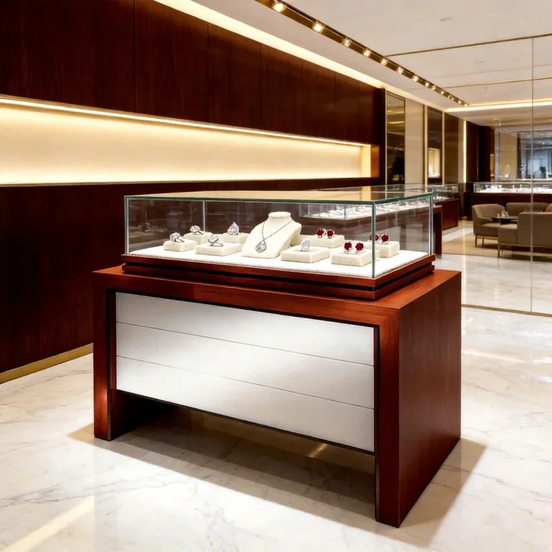 custom.Custom Luxury Jewelry Display LED Lighting Customizable Color Eco-Friendly Heavy-Duty Mall Retail Use