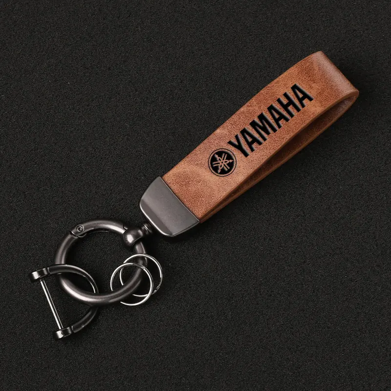 

Leather Metal Motorcycle Key Ring keyChain for YAMAHA MT09 MT10 YZF R1 R3 R6 FZ1 FZ8 Mt07 Fz6 Fz8 Racing Keychain Accessories