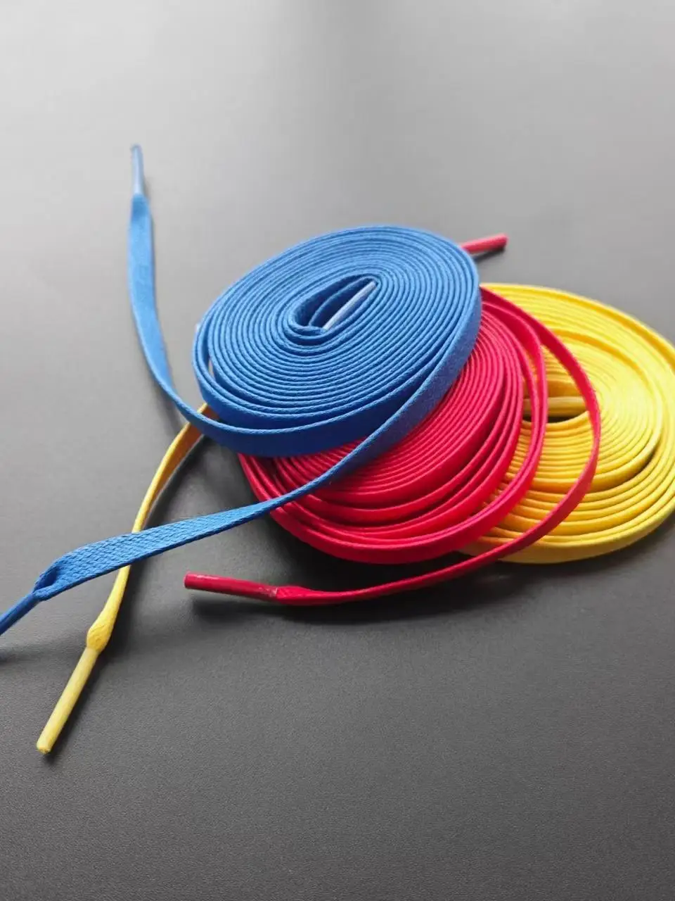 Waxed Shoe Laces Yellow Blue Red Colors TS Linked AJ1 Low Golden Canary Hook Oil Wax Dyed Shoelaces for Sneakers Accessories