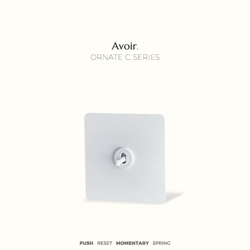 

Avoir White Stainless Steel Panel Spring Switch Round Brass Lever Reset Switches For Houses Wall Socket Usb UK Momentary Switch