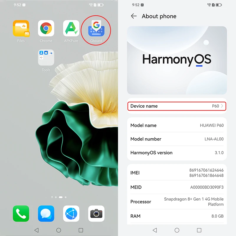 HUAWEI-P60 Tela curva OLED, 6,67 ", 6,67", HarmonyOS 3.1, Snapdragon 8, Gen 1, Octa Core, 48MP, Câmeras triplas, NFC