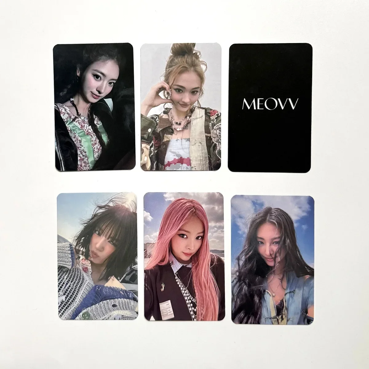 Kpop MEOVV بطاقة صور يدوية عيني مفتوحة ألبوم VVIDE بطاقات صور براودكاست Gawon Sooin Anna Narin مجموعة هدايا المشجعين #1
