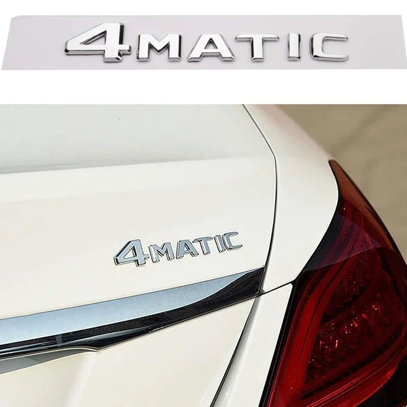 4 MATIC Auto Trunk Door Fender Bumper Badge Decal Emblem Adhesive Tape Sticker Replacement for Mercedes-Benz 4matic Accessories