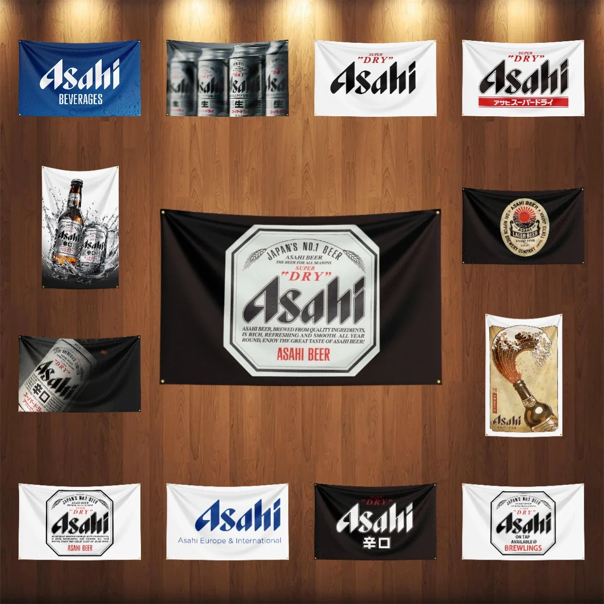 3×5ft A-Asahis Beer Flag Polyester Printed Alcohol Wine Banner For Decor Drink rum Beer Flag