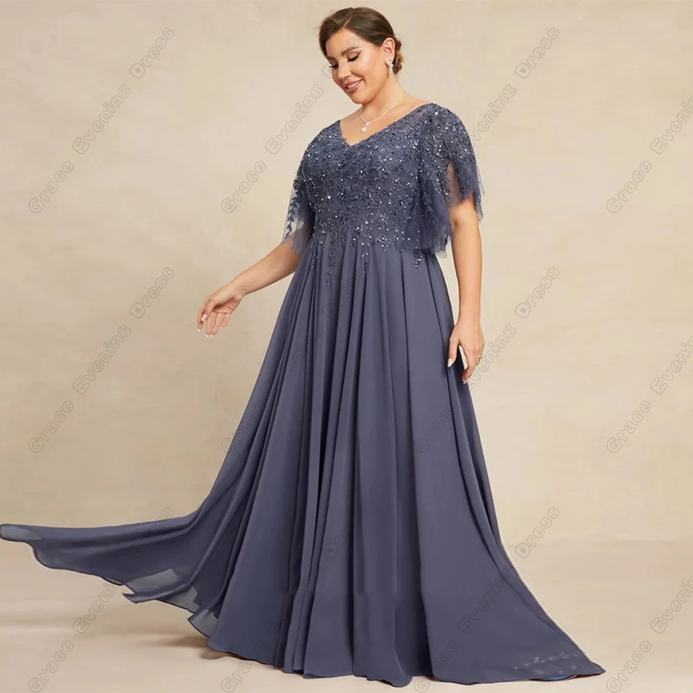 Exquisitos vestidos De talla grande para madre De novia para mujer, vestidos De playa De manga corta, vestidos De fiesta De boda con bata De encaje, Verano