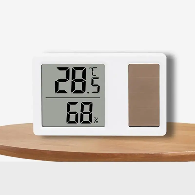 Solar Powered Thermometer Hygrometer High Accuracy Portable Temp Humidity Monitor for Pet Cage Reptile Tank Indoor Outdoor