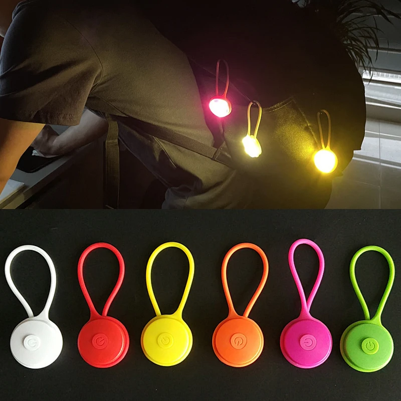 Outdoor Backpack Lights Silicone LED Night Running Warning Light Camping Riding Wind Rope Light Travel Equipment Tool Safety