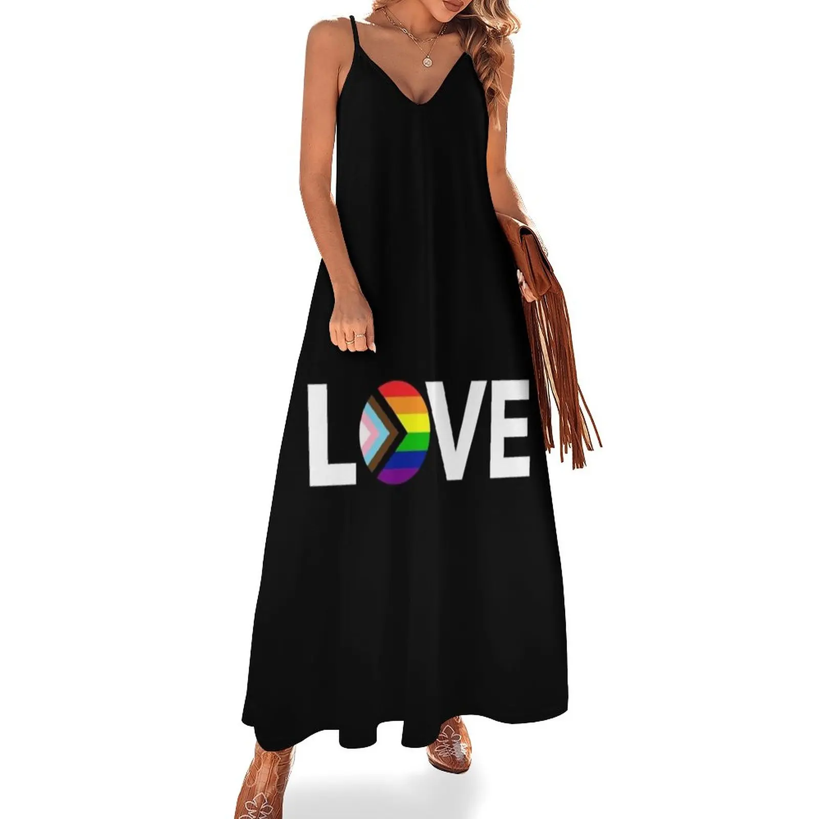 

Progress Pride Flag Love Sleeveless Dress dress party evening elegant luxury celebrity women's evening dresses