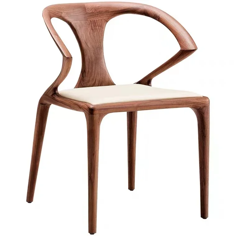 ash wood chair pu seat restaurant cafe chair living room  dining chair