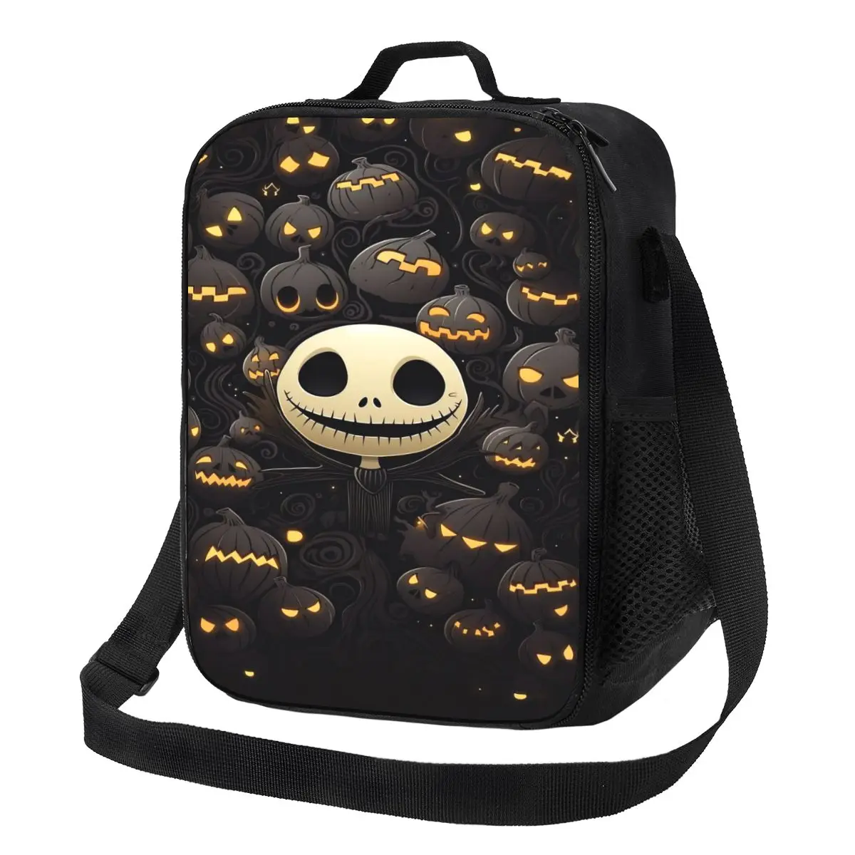 

Custom Jacks Movie Skellingtons Halloween Insulated Lunch Bag for Women Thermal Cooler Lunch Tote Office Work School