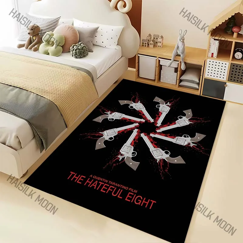 

1 шт. Ковер с восемью пистолетами на красном фоне для гостиной, спальни, дивана, домашнего декора, нескользящий напольный коврик, роскошный подарок