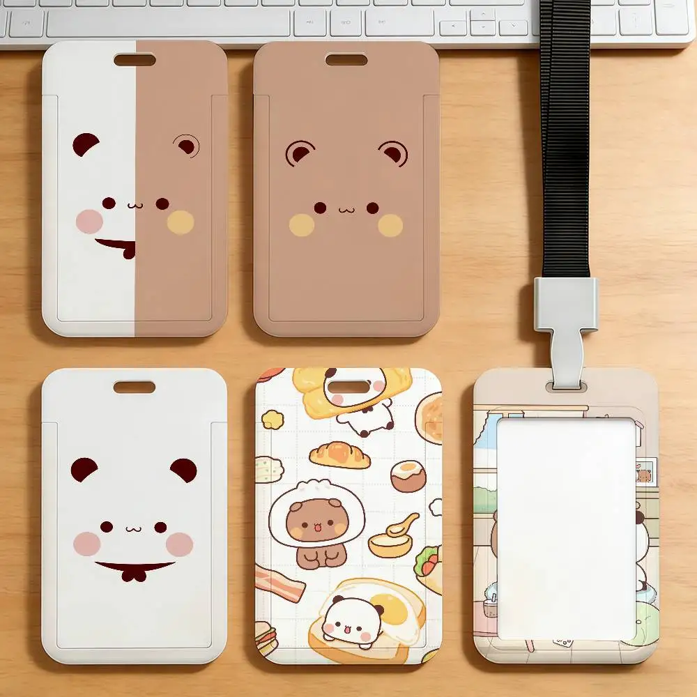 Porte-cartes de dessin animé Bubu Dudu, adorable, pour étudiants, cartes de repas sur le campus, cartes de transport en commun, métro