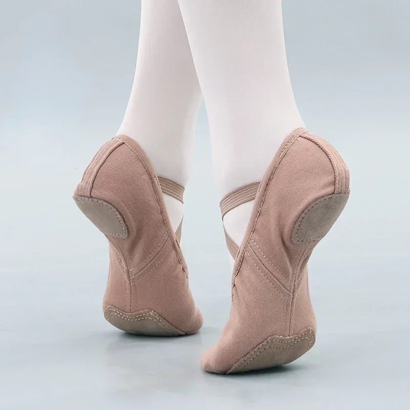 Tissu élastique danse formation adulte femmes fille MenCow daim chaussure semelle souple Ballet enfants chaussures de danse en gros