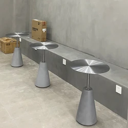 Milk Tea Shop Cement Side Table Simple Modern Concrete Side Table Designer Living Room Nordic Heytea Coffee Shop Round Table