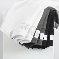 2 pièces 100% coton solide t-shirts hommes et femmes à manches courtes blanc t-shirts décontracté respirant ample col rond T-shirt Couple hauts 2