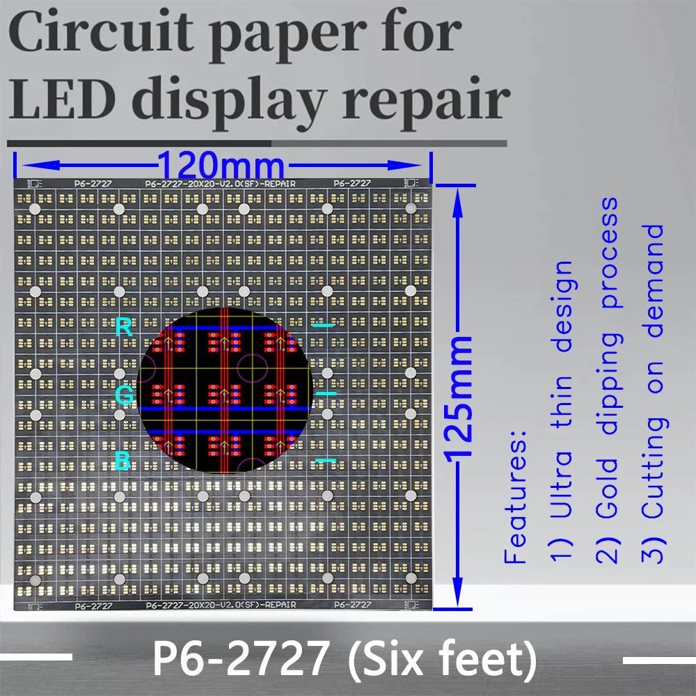 

P6-2727(SF) Circuit Paper，Six feet，120X125mm ,Used for repairing damaged PCB pads