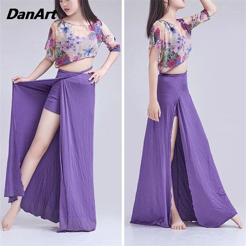 Women's New Belly Dance Practice Outfit Set In Plus Size Slimming and Sexy Eastern Dance Belly Dance Design Top+Slit Skirt S~3XL