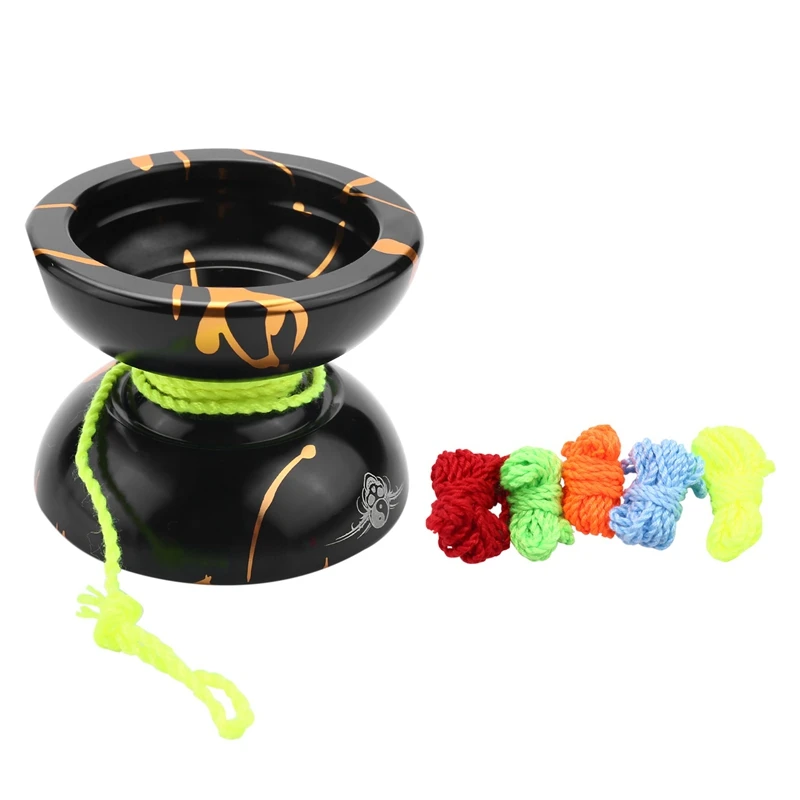 Magicyoyo N11 Alloy Aluminum Professional Yoyo Unresponsive Yoyo Ball (Black Golden) Bag, Glove 5 Strings