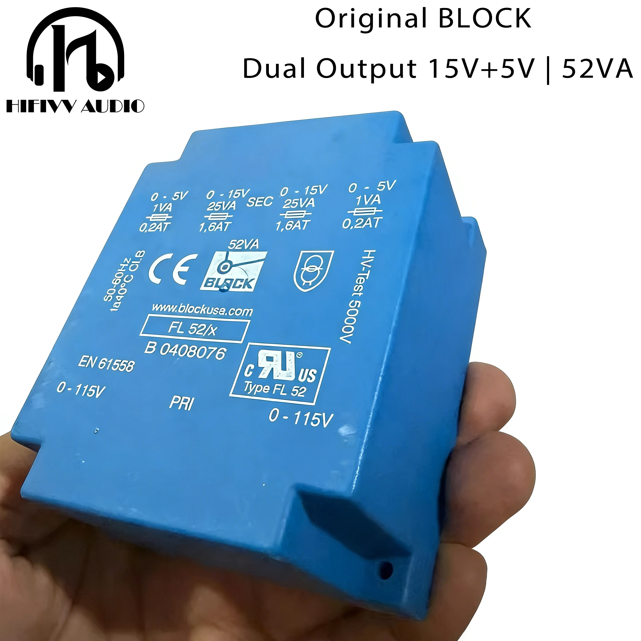 Original BLOCK FL52/x 52VA Encapsulated Transformer 115V PCB Mount Dual Output 2x15V 2x5V Low Noise Power Transformer HIFI DAC