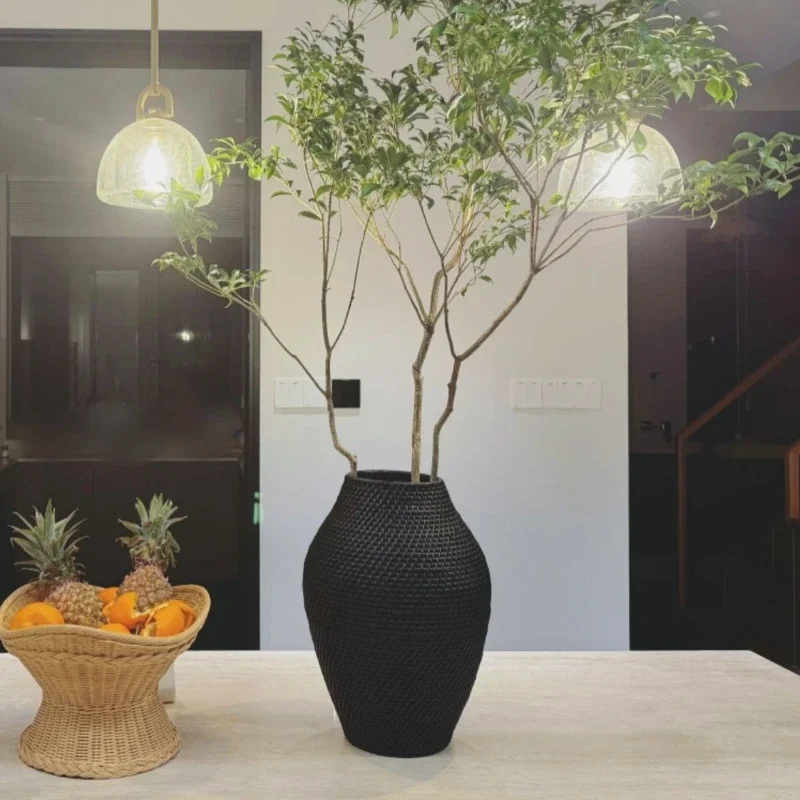 Rattan Vase Handwoven Natural  Weaving Vases Boho Decor Vases for Home Decor, Living Room, Entryway,Table Centerpieces, Kitchen,