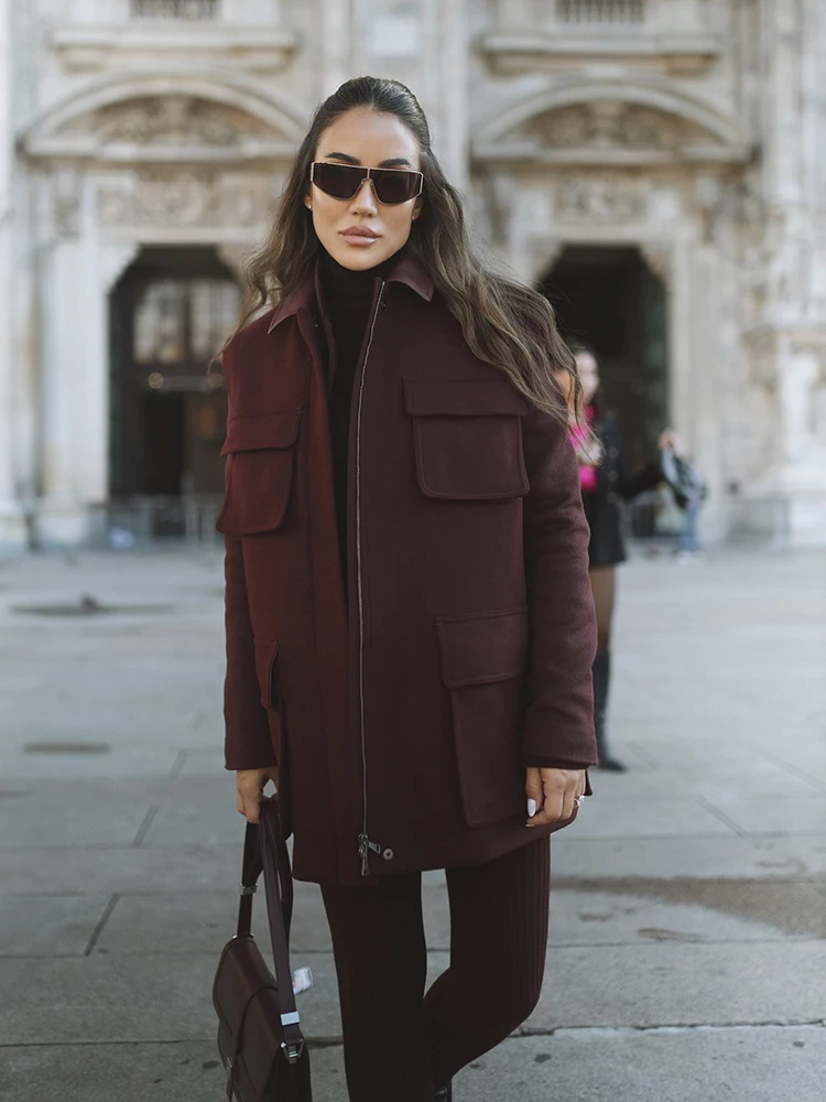 سترة صوفية غير رسمية المرأة الخريف الترفيه نسخة V-ne ملابس العمل سترات وظيفية لا زر لون نقي تخفيف Sle