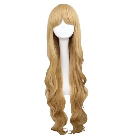 Perruques de cheveux synthétiques super longs ondulés pour femmes et filles, cosplay blond, degré de chaleur, 100 cm