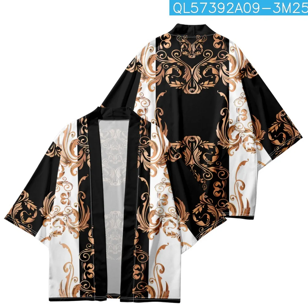 

Traditional Print Shirt Haori Summer Women Beach Kimono Japanese Men Cardigan Asian Clothing