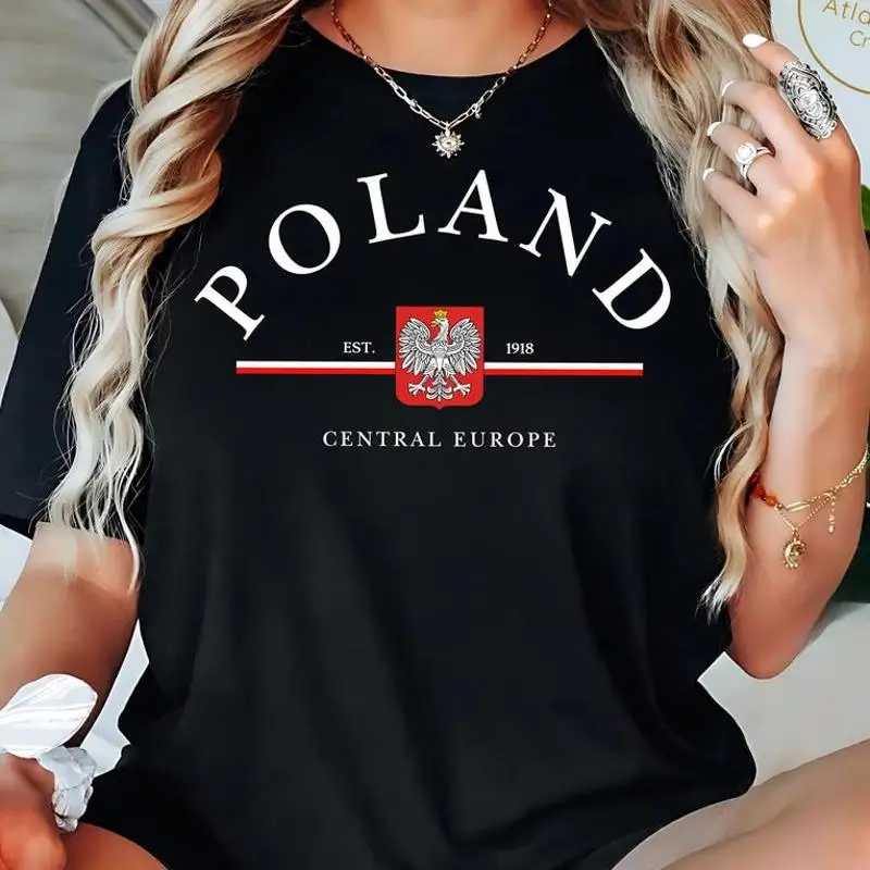 Poland Flag Polska Bialy Orzel White Eagle Coat Of Arms T-Shirt