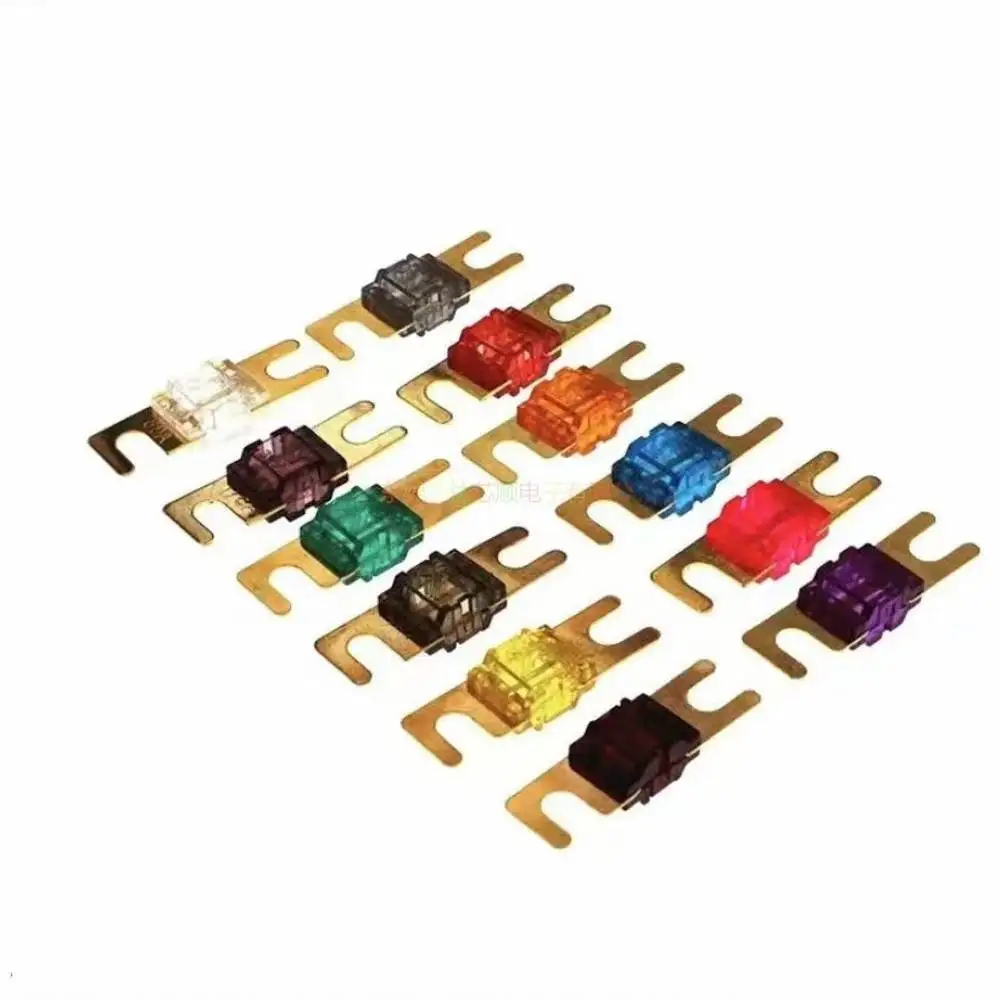 50 PCS ANS ANL FUSE 20A 30A 40A 50A 60A 70A 120A 130A 150A 175A 200A Gold Plated Stud Car Fuses Mini Car Stereo Audio AFS Fuse