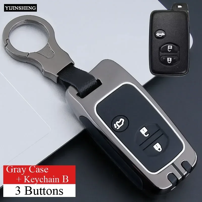 2 3 Buttons Zinc Alloy +Silicone Full Cover Car Key Case for Toyota Prius 30 Alpha Aqua Land Cruiser Auris for Lexus LC 200